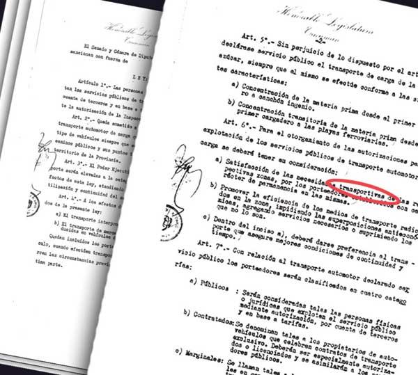UN CASO. La Ley 3.126 menciona la inexistente palabra 