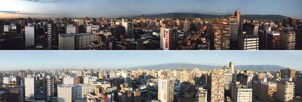 DOS IMAGENES DE LA CIUDAD, CON UNA HORA DE DIFERENCIA. El Gobierno provincial aún no resolvió si volverá al horario de verano. LA GACETA/JUAN PABLO SANCHEZ NOLI