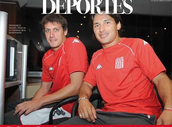 TRANQUILOS. Visconti y Pérez en un momento de la concentración.
