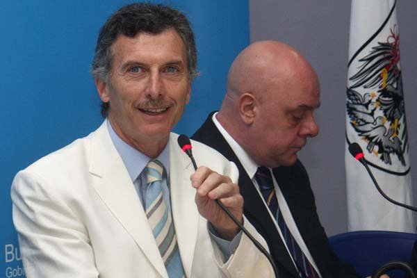 REAPARICION. El jefe del Gobierno de la Capital Federal, Mauricio Macri, durante la conferencia de prensa. DyN