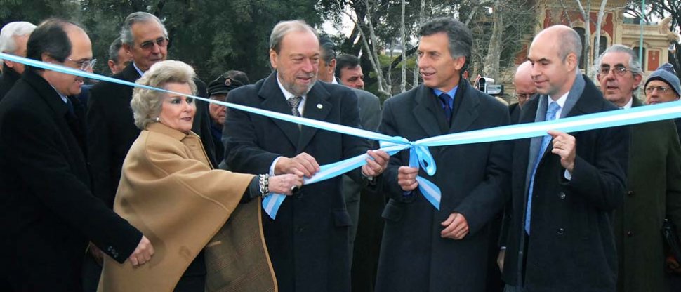 CORTE DE CINTA. Biolcatti encabezó la inauguración de la Exposición de la Sociedad Rural. TELAM