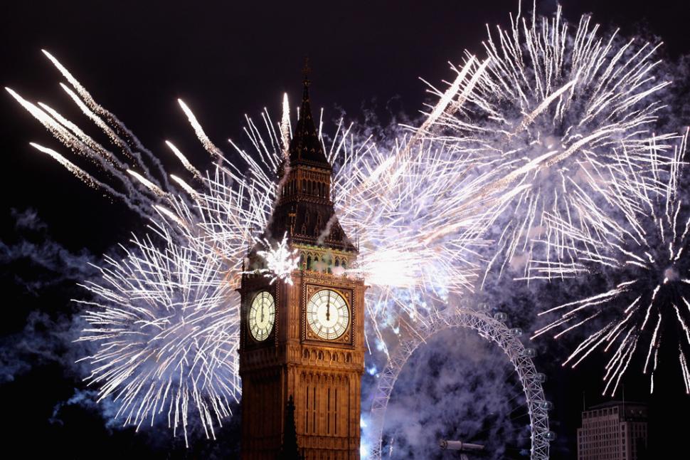 Fuegos artificiales y Big Ben - Foto: fuente desconocida