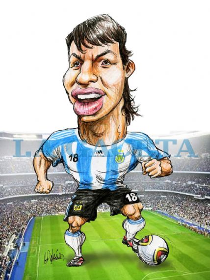 Resultado de imagen para caricatura de SERGIO AGÃERO