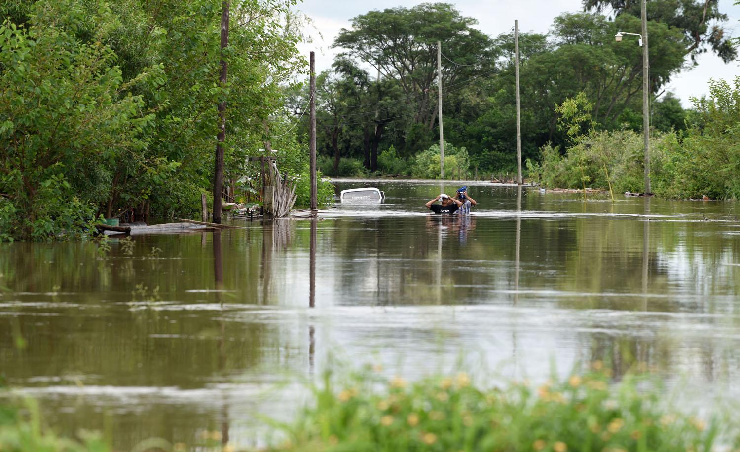 Inundaciones en Ranchillos. FOTO LA GACETA/ DIEGO ARÁOZ.   
