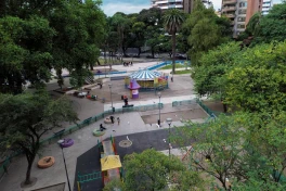 La plaza Urquiza vista desde el aire
