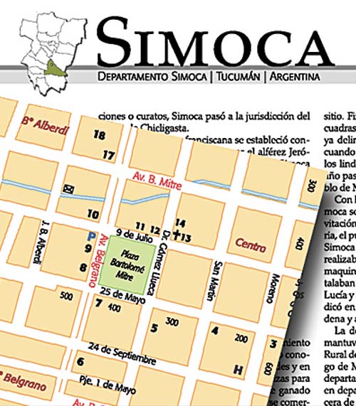 Un mapa completo de Simoca con LA GACETA