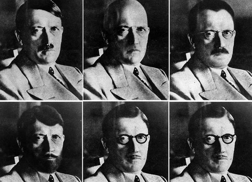 VARIAS CARAS. Diferentes retratos de Hitler, tras el lanzamiento de la bomba de Hiroshima. REUTERS
