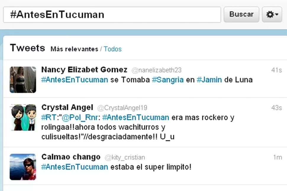 VAMOS POR MAS. Los twitteros tucumanos brillan por segundo domingo consecutivo. IMAGEN DE TWITTER.COM