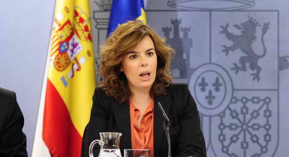 INTRANSIGENCIA. La vicepresidenta española reflejó la postura oficial de Rajoy. REUTERS