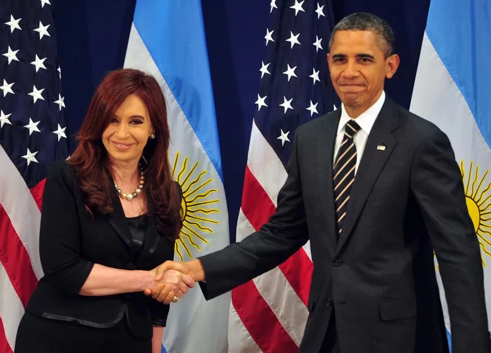 CONTENTOS. Cristina y Obama en la conferencia de prensa de 2011. TELAM 