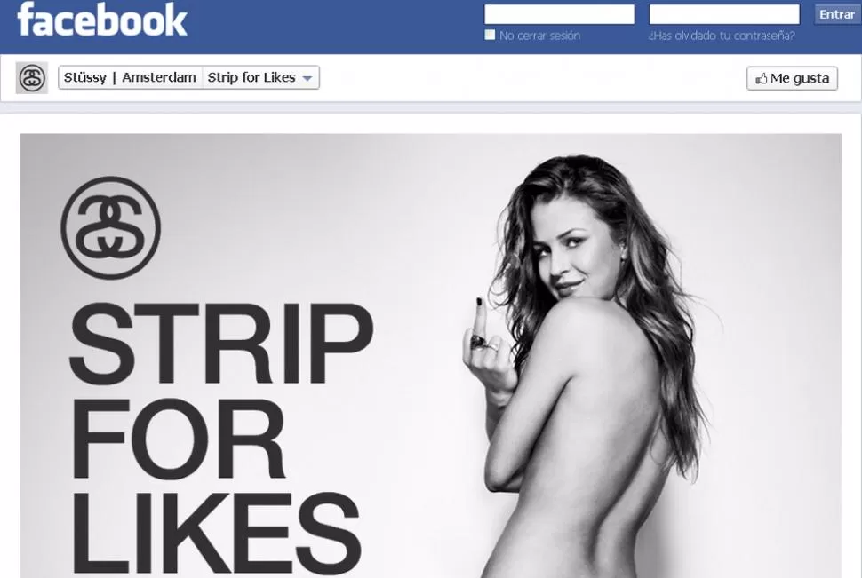 VOCES CRITICAS. En Facebook, hay usuarios que calificaron de machista la campaña de Stüssy. CAPTURA DE PANTALLA