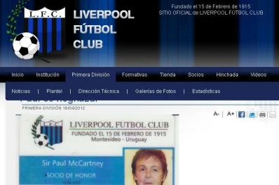 Paul McCartney se hizo socio del Liverpool, pero de Uruguay