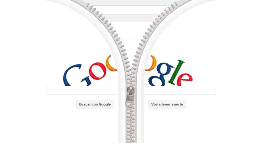ORIGINAL. El recuerdo de Google para Gideon Sundback. CAPTURA DE PANTALLA.