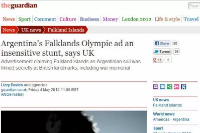 Los diarios británicos reflejaron irritación por el spot argentino en Malvinas