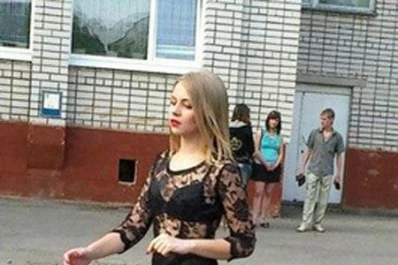 Una ucraniana decidió graduarse en ropa interior
