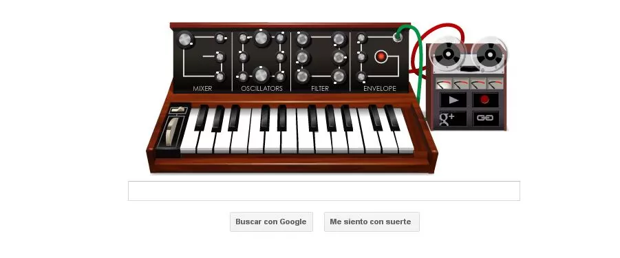 A TOCAR. El nuevo logo de Google es una invitación incontenible para intentar crear alguna melodía. FOTO TOMADA DE GOOGLE.COM.AR