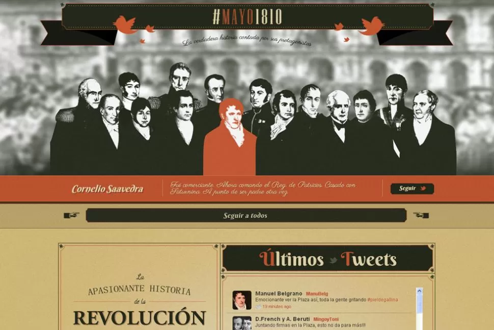 HISTORIA 2.0. Los relatos en la línea de tiempo mezclaban publicaciones sobre la Revolución y comentarios personales. También aplicaron desde Foursquare. CAPTURA DE PANTALLA