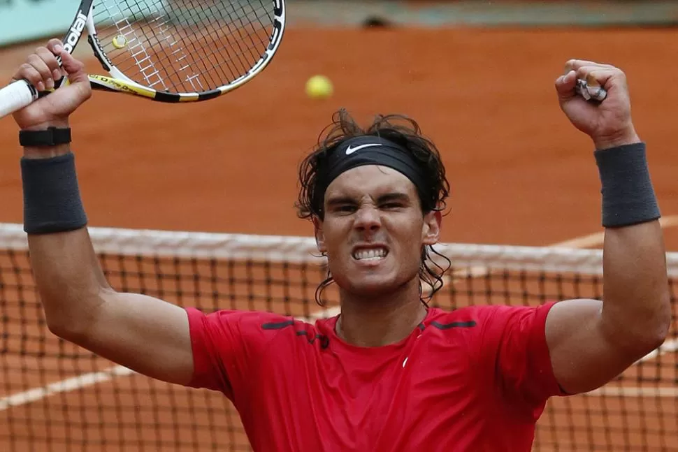 FESTEJO. Nadal celebró su paso a semis. AFP.