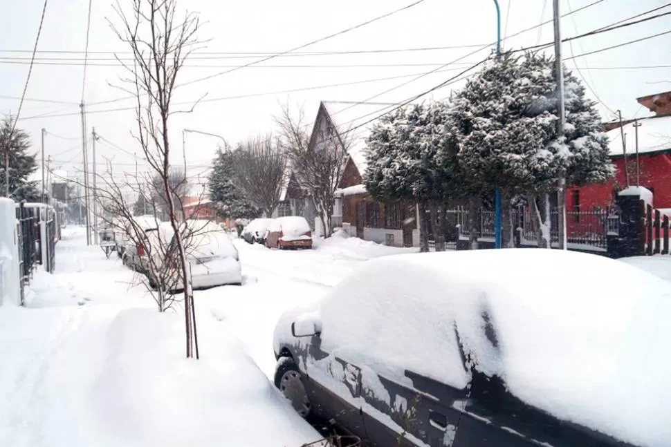 UN FRÍO MANTO BLANCO. Las nevadas de los últimos días paralizan la ciudad de Ushuaia. DYN