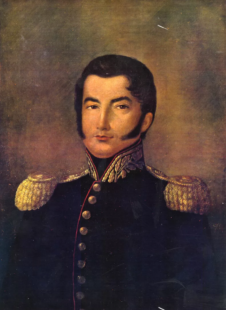JOSÉ MARÍA PAZ. Un óleo de autor anónimo, de 1829, retrata al prócer, que era teniente en la batalla de Tucumán. LA GACETA / ARCHIVO 