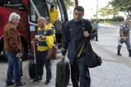 El plantel de Boca llegó a San Pablo y se fue derecho al hotel