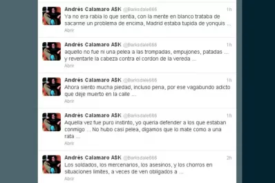 Le quité la vida a alguien, dijo Calamaro en su cuenta de Twitter