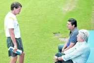 Angelici regresó de vacaciones y se reunió con el DT Falcioni