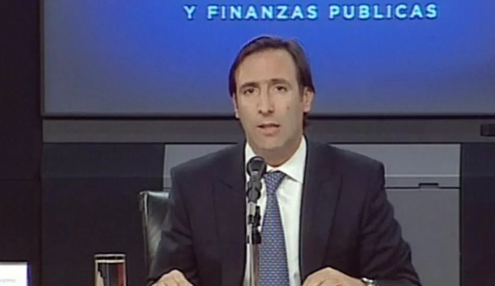ANUNCIO. Lorenzino explicó las condiciones del préstamo. CAPTURA DE TV (TELAM)