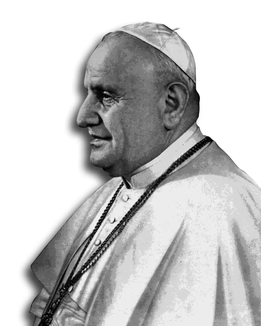  Juan XXIII, Papa entre 1958 y 1963. Padecía cáncer de estómago pero no quiso operarse para no entorpecer el Concilio. Fue beatificado.
