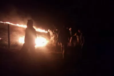 El fuego, avivado por el viento, quemó un cerro en Tafí del Valle