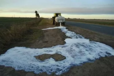 Tamberos tiraron siete millones de litros de leche a la calle