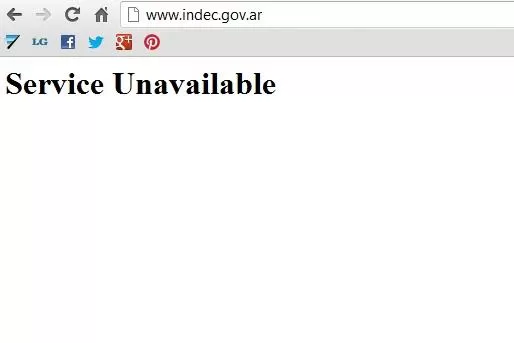 SIN SERVICIO. El sitio permaneció inaccesible durante gran parte de la tarde. CAPTURA DE PANTALLA