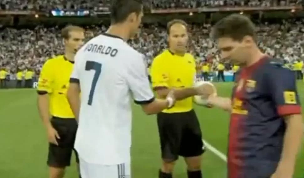 NADA. Messi miró para otro lado cuando tuvo la chance de saludar a CR7. CAPTURA DE VIDEO