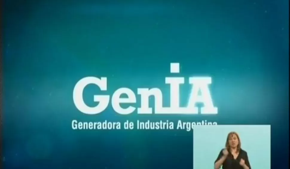 AL CIERRE. Las palabras Generadora de Industria Argentina fueron la placa final del spot presentado en Tecnópolis. CAPTURA DE IMAGEN DE VIDEO