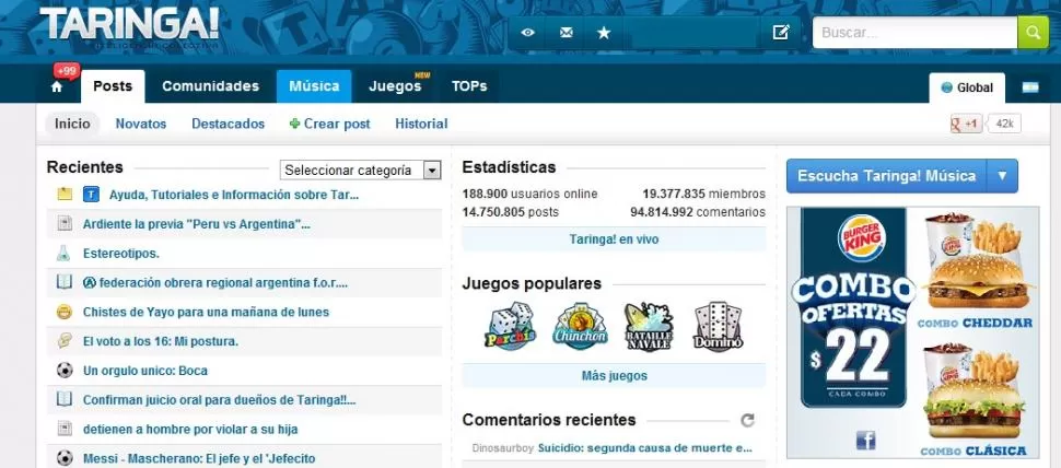 COMPLICADO. La comunidad facilita el acceso de los usuarios a contenido cargado en sitios de alojamiento. CAPTURA DE PANTALLA