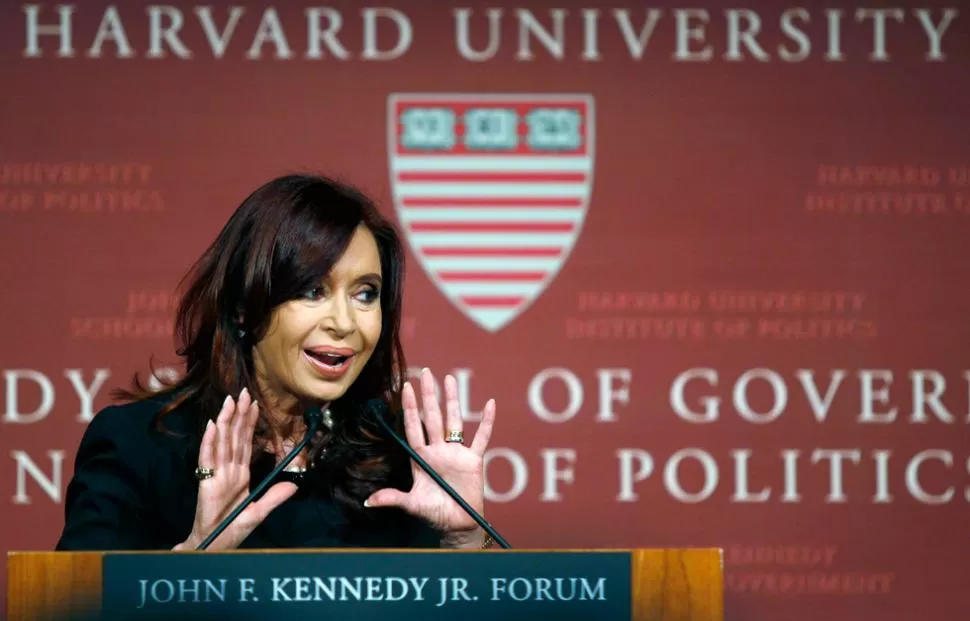 DISERTACION. La conferencia de Cristina Fernández en Harvard. REUTERS