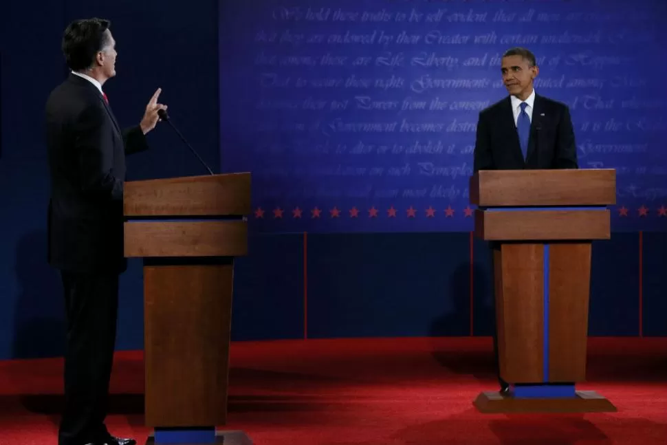 ACALORADO. El debate fue subiendo de tono a lo largo de 90 minutos, pero ninguno de los candidatos llegó a perder la compostura. REUTERS
