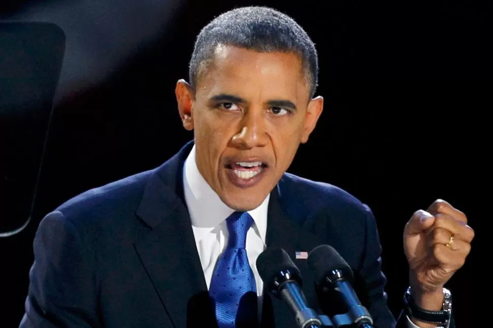 APLAUDIDO. Obama habló en Chicago, tras confirmarse el triunfo. REUTERS