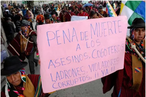 CASTIGO. La justicia del consejo indígena pide penas más duras que las que impone la justicia ordinaria. FOTO TOMADA DE EJU.TV
