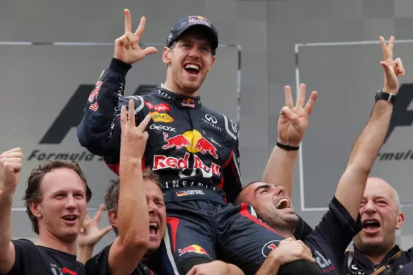 Vettel y su loco festejo en Brasil