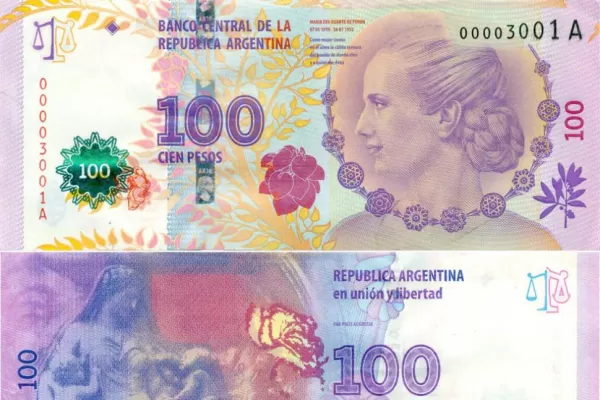 Circulan los billetes de $100 de Evita