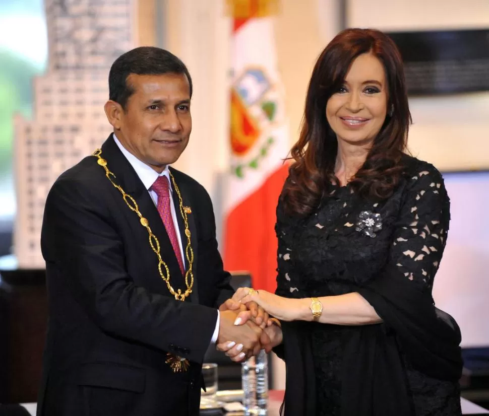 VÍNCULOS HISTÓRICOS. Humala se mostró solidario con Cristina Fernández.  TELAM
