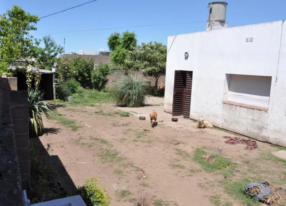 EL INFIERNO. El patio de la vivienda en la que tenía secuestrada a Sonia Molina en la localidad de Coronel Suárez. TELAM