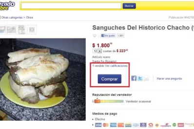 Compraron los sándwiches de Chacho en venta en internet