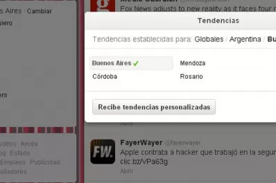 Twitter sumó los Trend Topic de Córdoba, Mendoza y Rosario