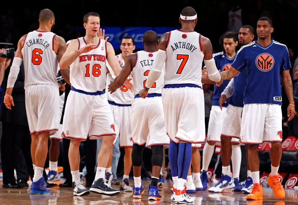 ARRIBA. Los Knicks viven la mejor temporada de la última década, de la mano de Anthony, Chandler, Felton y J.R Smith. REUTERS