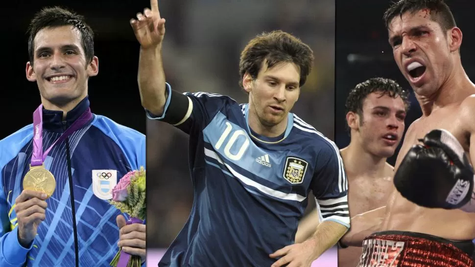 CANDIDATOS. El taekwondista Sebastián Crismanich, El futbolista Lionel Messi y el boxeador Sergio Maravilla Martínez son los favoritos para quedarse con el Olimpia de Oro.