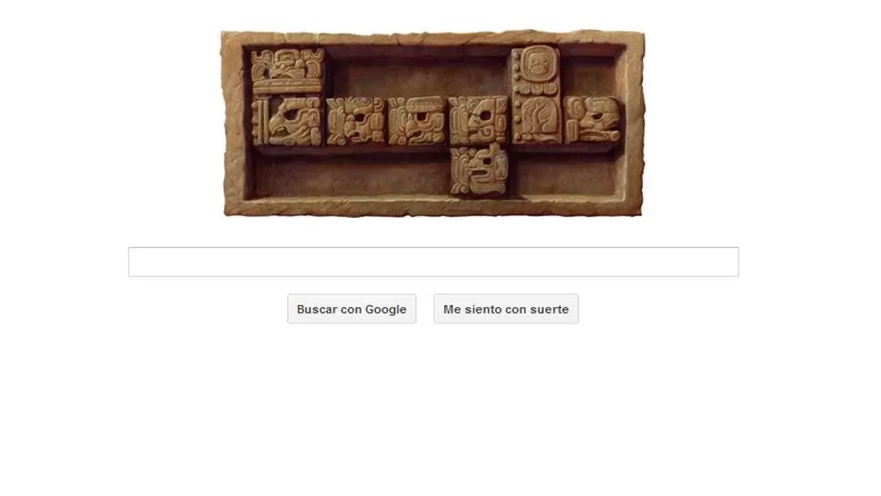 LLEGO EL DIA. El fin del calendario maya se anuncia también en Google. CAPTURA DE PANTALLA