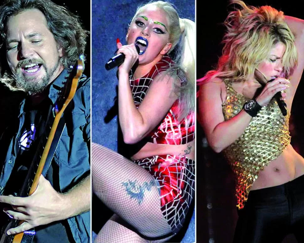 INCOMBUSTIBLES. Pearl Jam, Lady Gaga, Shakira tendrán un año movido, para placer de sus seguidores. LA GACETA / ARCHIVO