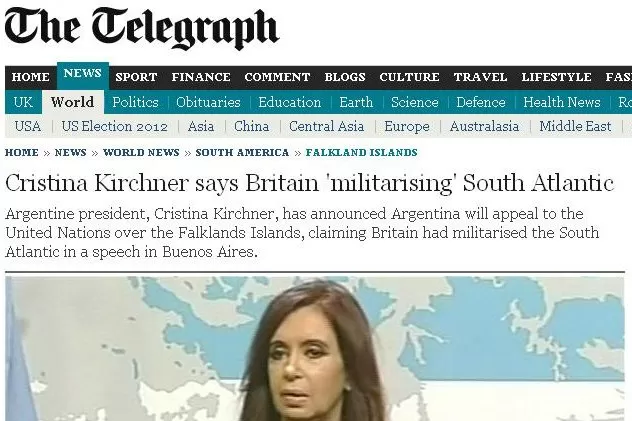 CRITICAS. El diario británico The Telegraph cargó duro contra la Presidenta argentina. FOTO TOMADA DE TELEGRAPH.CO.UK